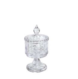 Φοντανιέρα Γυάλινη Διάφανη Με Καπάκι ESPIEL 8x8x13εκ. ORT132