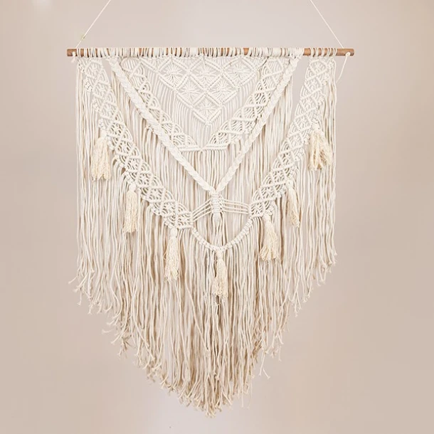 Διακοσμητικό Τοίχου Μακραμέ Μπεζ 75x100εκ. ESTHETI 812-60001
