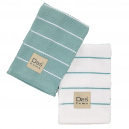 Ποτηρόπανο Σετ 2τμχ Βαμβακερό 40x60εκ. Kitchen 0884 Mint Das Home
