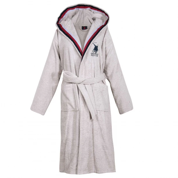 Μπουρνούζι Ενηλίκων Βαμβακερό Ζακάρ Small Essential 3064 Grey Greenwich Polo Club