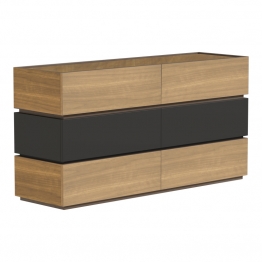 Συρταριέρα Sonlen pakoworld mdf σε ανθρακί-sonoma απόχρωση 120x40x72εκ