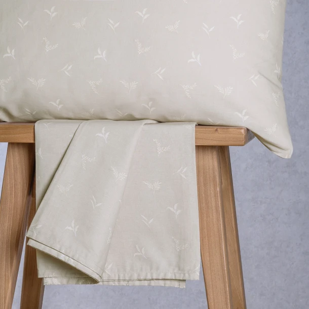 Σετ Σεντόνι Με 1 Μαξιλαροθήκη Βαμβακερό Ημίδιπλο Με Λάστιχο 120x200+32εκ. Spring Beige Ultra Line Mini Melinen 20005884