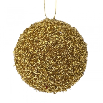 Χριστουγεννιάτικη Μπάλα Polyfoam Χρυσή Glitter 8εκ. iliadis 83493