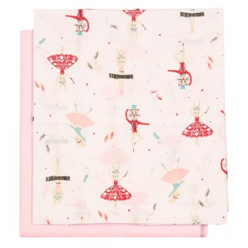 Σετ Σεντόνια 2τμχ Βαμβακερά Λίκνου 80x110εκ. Bolchoi Pink 23131