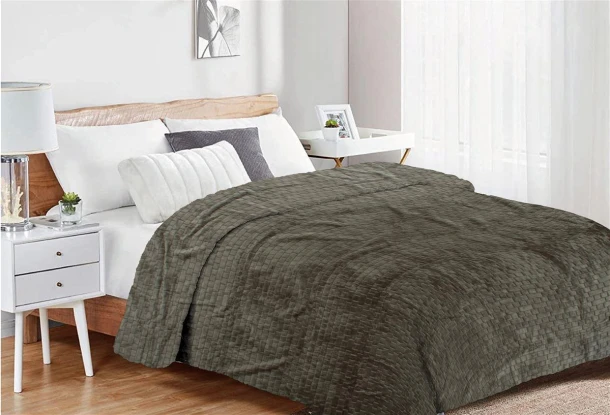 Κουβέρτα Coral Fleece Υπέρδιπλη 220x240εκ. Brick 07 Olive DimCol 33482524005