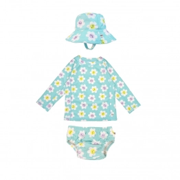 Σετ Μαγιό Πάνα Με Καπέλο Και Μπλούζα UV 6-12μηνών Daisy Zoocchini ZOO16015