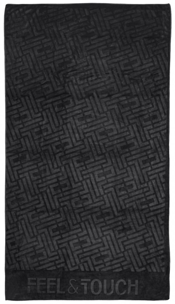 Πετσέτα Θαλάσσης Polyester-Poliammide 90x170εκ. Feel & Touch Icon Black