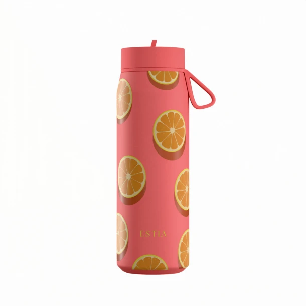 Θερμός Με Καλαμάκι Ανοξείδωτος Orange Pop Pulse Save The Aegean Estia 500ml 01-42622