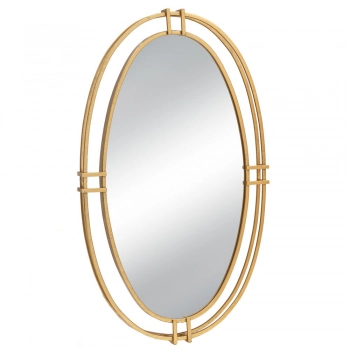 Καθρέπτης Τοίχου Οβάλ Μεταλλικός Χρυσός 52x5x87εκ. iliadis 89209