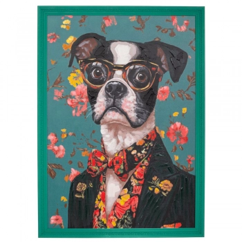 Πίνακας Χειροποίητος Σκύλος Σε Βεραμάν Κορνίζα 78x108εκ. iliadis 92507