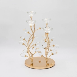 Κηροπήγιο Ρεσώ 4 Θέσεων Μεταλλικό-Γυάλινο Χρυσό 20x34εκ. ESTHETI 819-00234