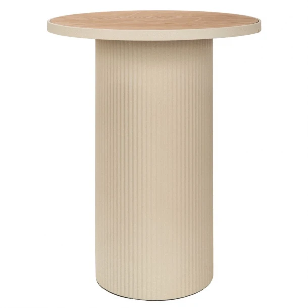 Τραπεζάκι Σαλονιού Μεταλλικό Με Ξύλινη Επιφάνεια Κρεμ 46x46x56εκ. iliadis 92553