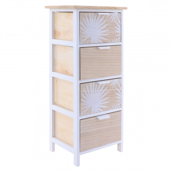 Συρταριέρα Mdf Με 4 Συρτάρια 37,5x27,5x86εκ. Μπεζ Με Σχέδιο MRShome 1348000