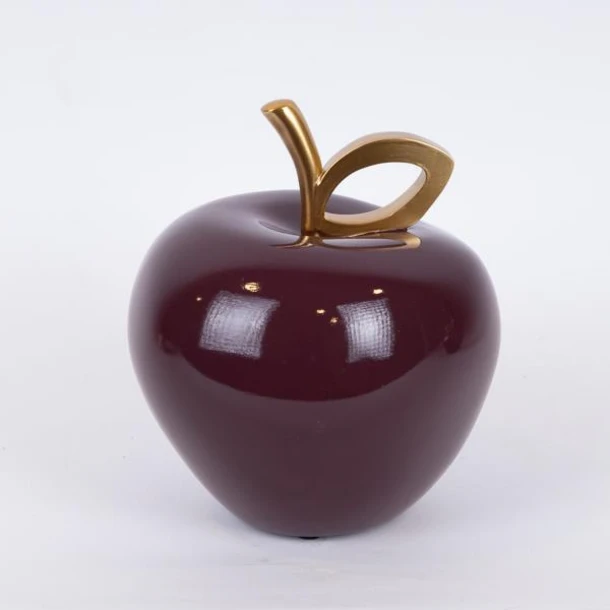 Διακοσμητικό Μήλο Polyresin Μπορντώ-Χρυσό 18x18x20,5εκ. ESTHETI 752-28609