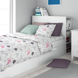 Σετ Σεντόνια 2τμχ Βαμβακερά Μονά 160x240εκ. Rainbow 575 White-Pink Dimcol