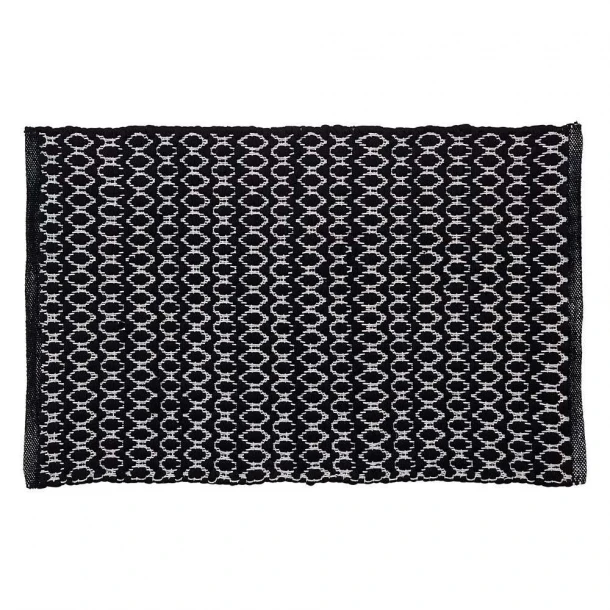 Ταπέτο Μπάνιου Αντιολισθητικό Polycotton 60x90εκ. Boho Black Sealskin 800101