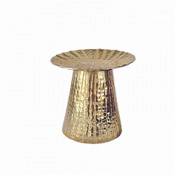 Κηροπήγιο Αλουμινίου Χρυσό Φ18,5x19εκ. Art Et Lumiere 12022