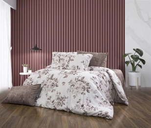Σετ Σεντόνια 3τμχ Polycotton Μονά 160x240εκ. Βερονίκη 488 White-Mocha DimCol