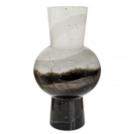 Βάζο Γυάλινο Λευκό-Μαύρο 19x31εκ. iliadis 91633