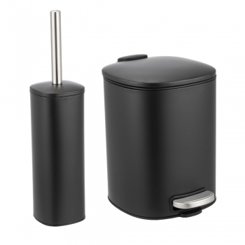 Σετ Καλάθι Απορριμμάτων Οβάλ 5L Μεταλλικό Soft CLose Με Πιγκάλ Μαύρο MRShome DS-911800S