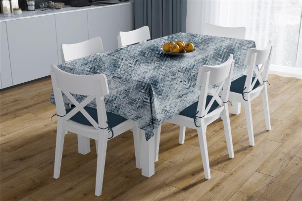 Σετ 2τμχ Τραπεζομάντηλο & Runner Polycotton Αλέκιαστο 140x300εκ.-40x300εκ. Skid Marks 471 Blue DimCol