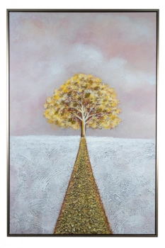 Πίνακας Καμβάς Με Κορνίζα Δέντρο Χρυσός 60x3x90εκ. Zen Collection 24.26.49814
