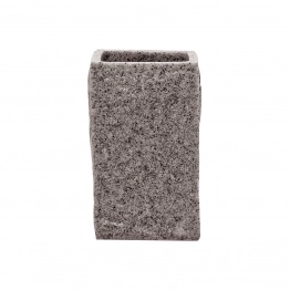Ποτηροθήκη Ρητίνης Γκρι 6,8x6,8x10,5εκ. Rock Estia 02-6402