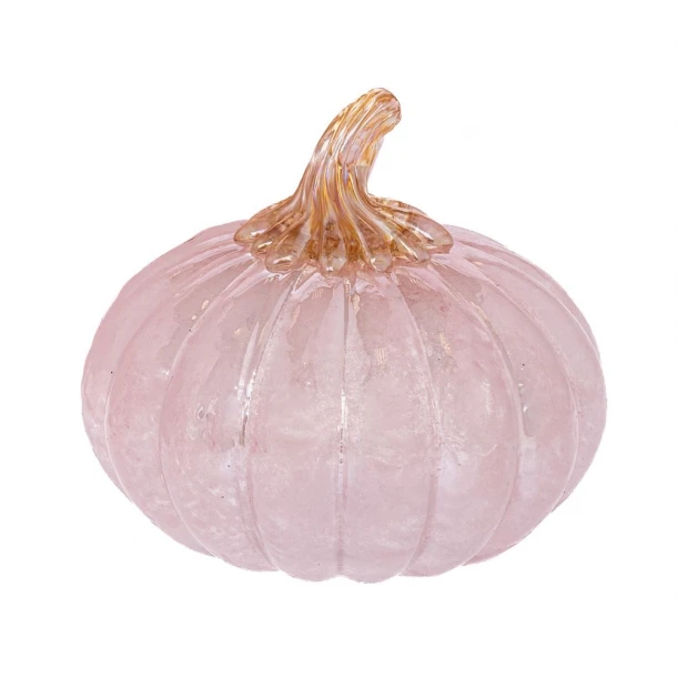 Διακοσμητική Κολοκύθα Γυάλινη Ροζ Φ21x21εκ. iliadis 91955