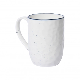 Κούπα Πορσελάνης Λευκή-Μπλε 395ml-12x8,3x10,8εκ. Pebbles Estia 07-37109