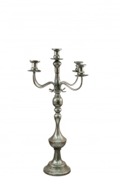 Κηροπήγιο Μεταλλικό Ασημί 38,5x38,5x66εκ. Zen Collection 24.38.51023