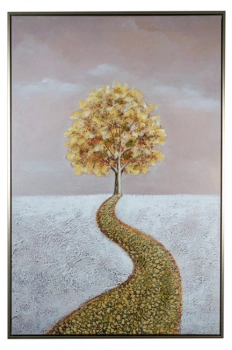 Πίνακας Καμβάς Με Κορνίζα Δέντρο Χρυσός 60x3x90εκ. Zen Collection 24.26.49815