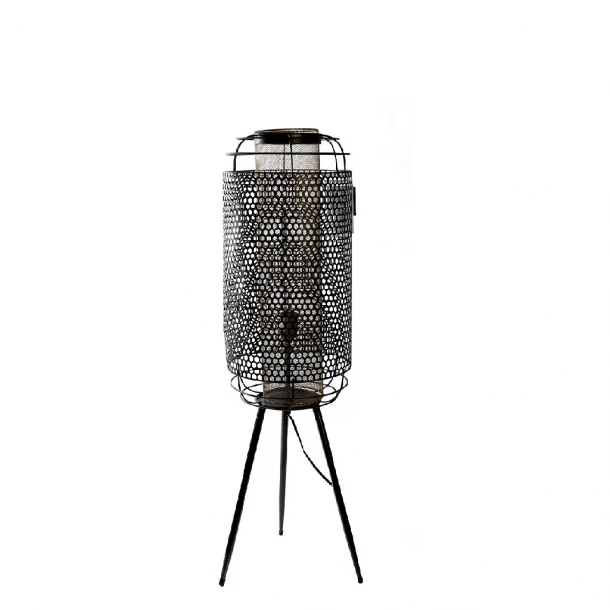 Φωτιστικό Επιδαπέδιο Μεταλλικό Μαύρο-Χρυσό ESPIEL 27x27x93εκ. FUT405