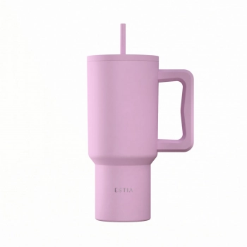 Θερμός Ανοξείδωτος Straw Tumbler XL 14,5x10x22,8εκ.-900ml Lavender Save The Aegean Estia 01-41472