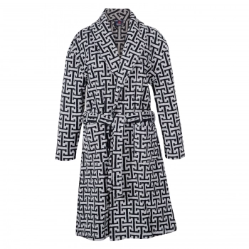 Μπουρνούζι Ενηλίκων Βαμβακερό Ζακάρ Extra Large Essential 3094 Γκρι-Μαύρο Greenwich Polo Club