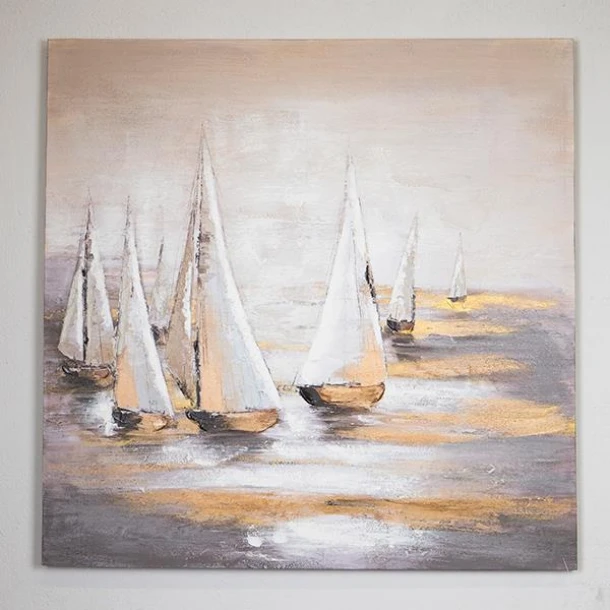 Πίνακας Καμβάς Καράβια 100x3x100εκ. ESTHETI 755-12060