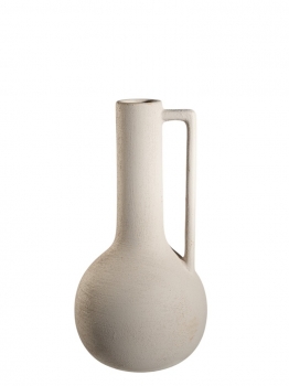 Βάζο Κεραμικό Με Χερούλι Λευκό 17,5x17,5x34εκ. Zen Collection 25.24.51674