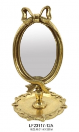Καθρέπτης Επιτραπέζιος Polyresin Χρυσός Oriana Ferelli® 15,3x15,3x25εκ. XL23117012