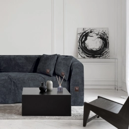 Ριχτάρι Microchenille-Polar Fleece Τριθέσιος 180x300εκ. Premium 2760 Γκρι Σκούρο Greenwich Polo Club