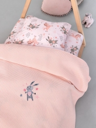 Κουβέρτα Πικέ Βαμβακερή Κούνιας 100x150εκ. Candy Pink Palamaiki