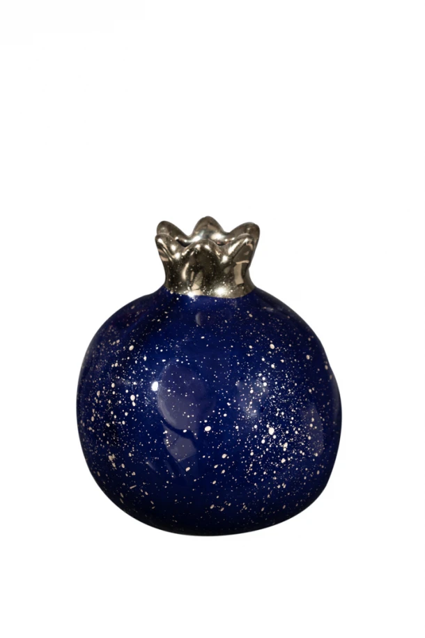 Ρόδι Κεραμικό Μπλε-Χρυσό 10εκ. Zen Collection 21.19.47604