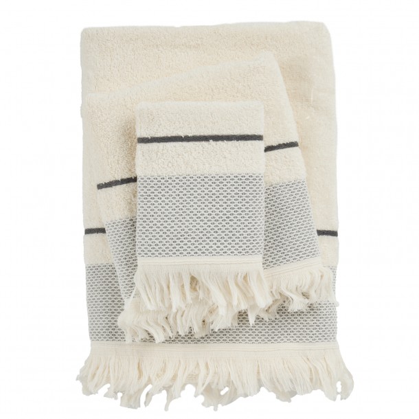 Σετ Πετσέτες 3τμχ Βαμβακερές Best 0840 Ivory Das Home