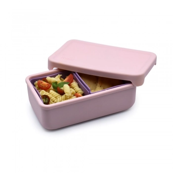 Φαγητοδοχείο Σιλικόνης Με 2 Χωρίσματα Bento Pink/Purple 700ml Melii MEL22300