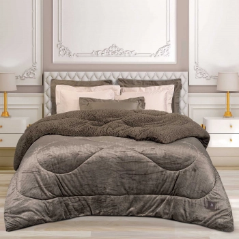 Κουβερτοπάπλωμα Flannel Μονό 160x220εκ. Essential 3958 Taupe Greenwich Polo Club
