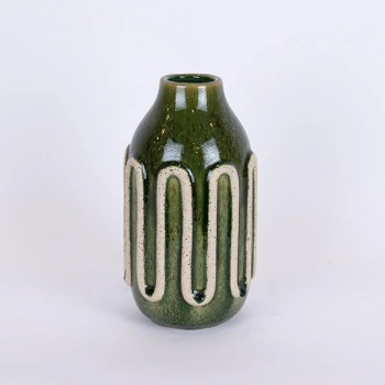 Βάζο Κεραμικό Πράσινο-Μπεζ 13x24εκ. ESTHETI 752-20333