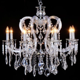 Πολυέλαιος Οροφής Με 8 Λάμπες Με Κρύσταλλα Διάφανα 71x74εκ. ESTHETI 757-12037