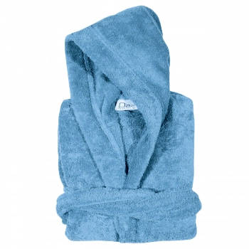 Μπουρνούζι Ενηλίκων Βαμβακερό Extra Large Casual 5908 Ανοιχτό Μπλε Das Home