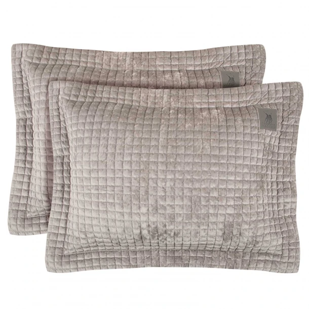 Ζεύγος Μαξιλαροθήκες Microfiber 50x70+7εκ. Με Κέντημα Classic 4432 Taupe Greenwich Polo Club