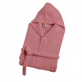 Μπουρνούζι Ενηλίκων Με Κουκούλα Βαμβακερό Large Helmi 5 Dark Pink Makis Tselios