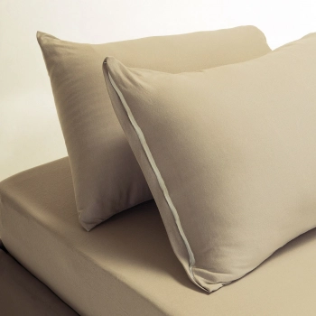 Σετ Σεντόνι Με Μαξιλαροθήκη Βαμβακερό Μονό Με Λάστιχο 100x200+35εκ. Jersey Beige Melinen 20004890