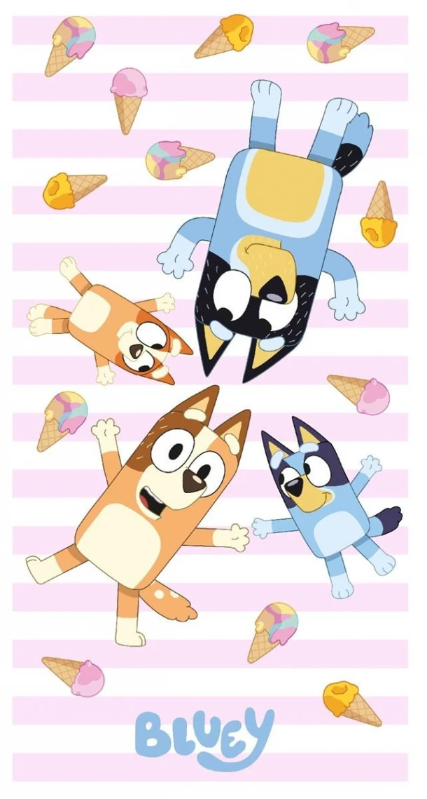 Πετσέτα Θαλάσσης Παιδική Quick Dry Microfiber 70x140εκ. BBC Studios Bluey 203 White-Pink Dimcol